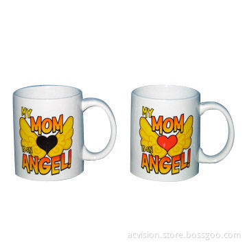 Ceramic color-changing mug with decal
